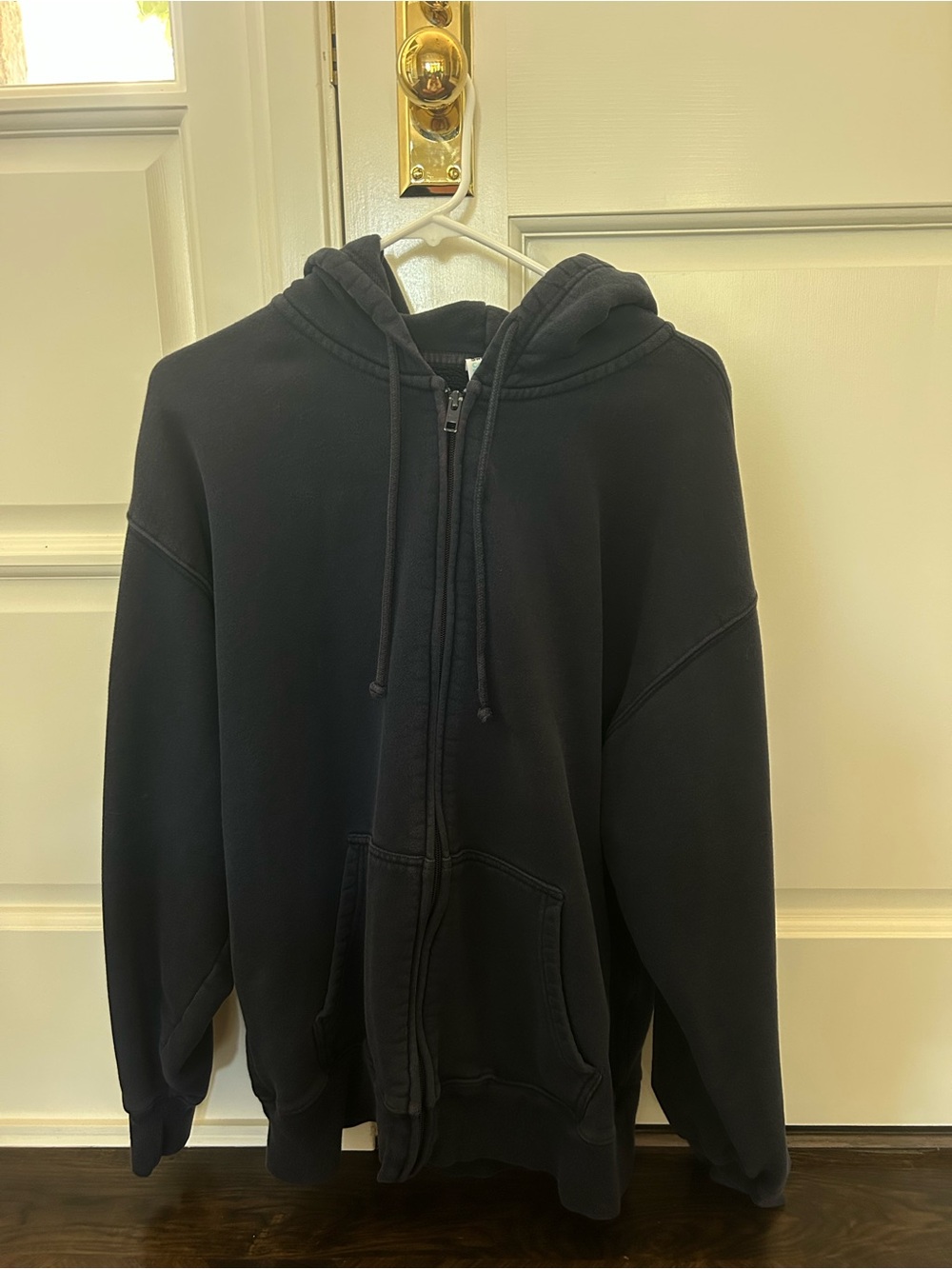 Navy Aritzia TNA Sweatfleece zip up